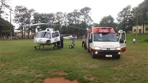 Helicóptero do Estado para atendimento médico, com base em Maringá, faz primeiro atendimento